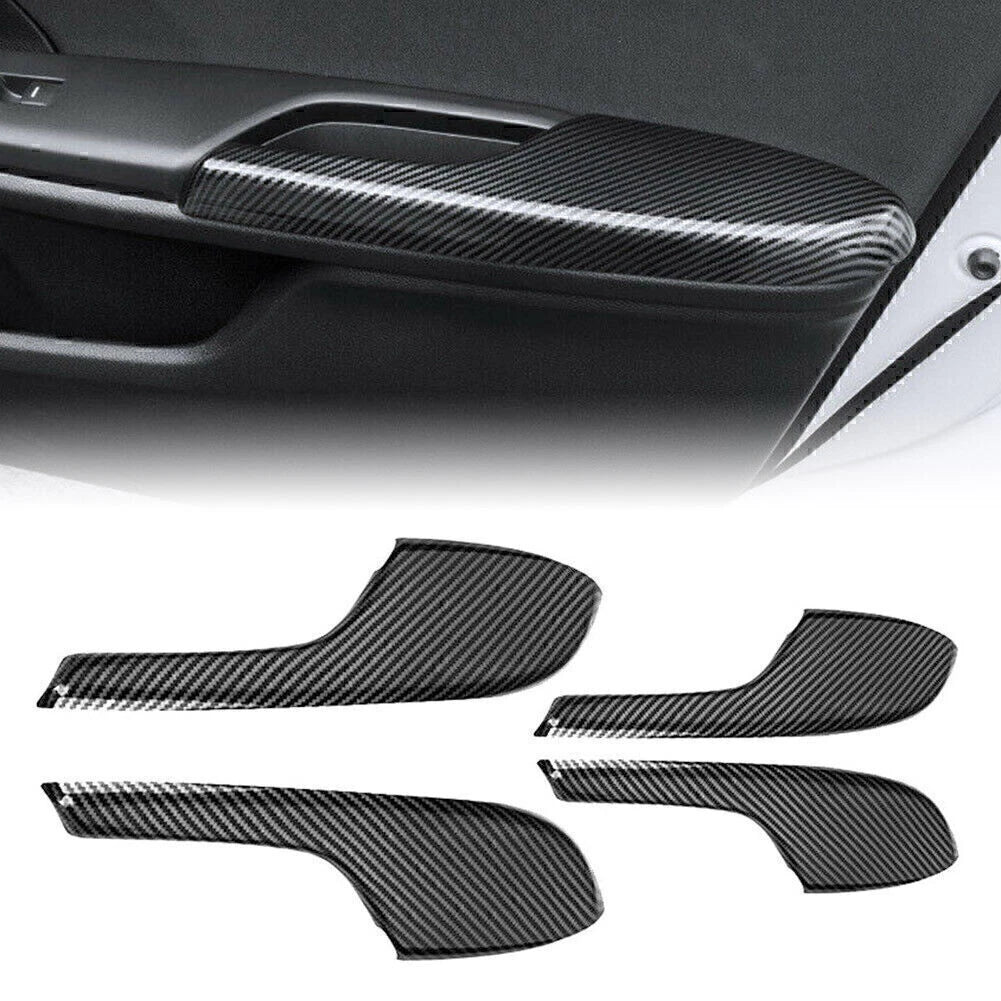 Carbon Fiber Interior Door Armrest Panel Trim Cover for Honda Civic (2016–2020)