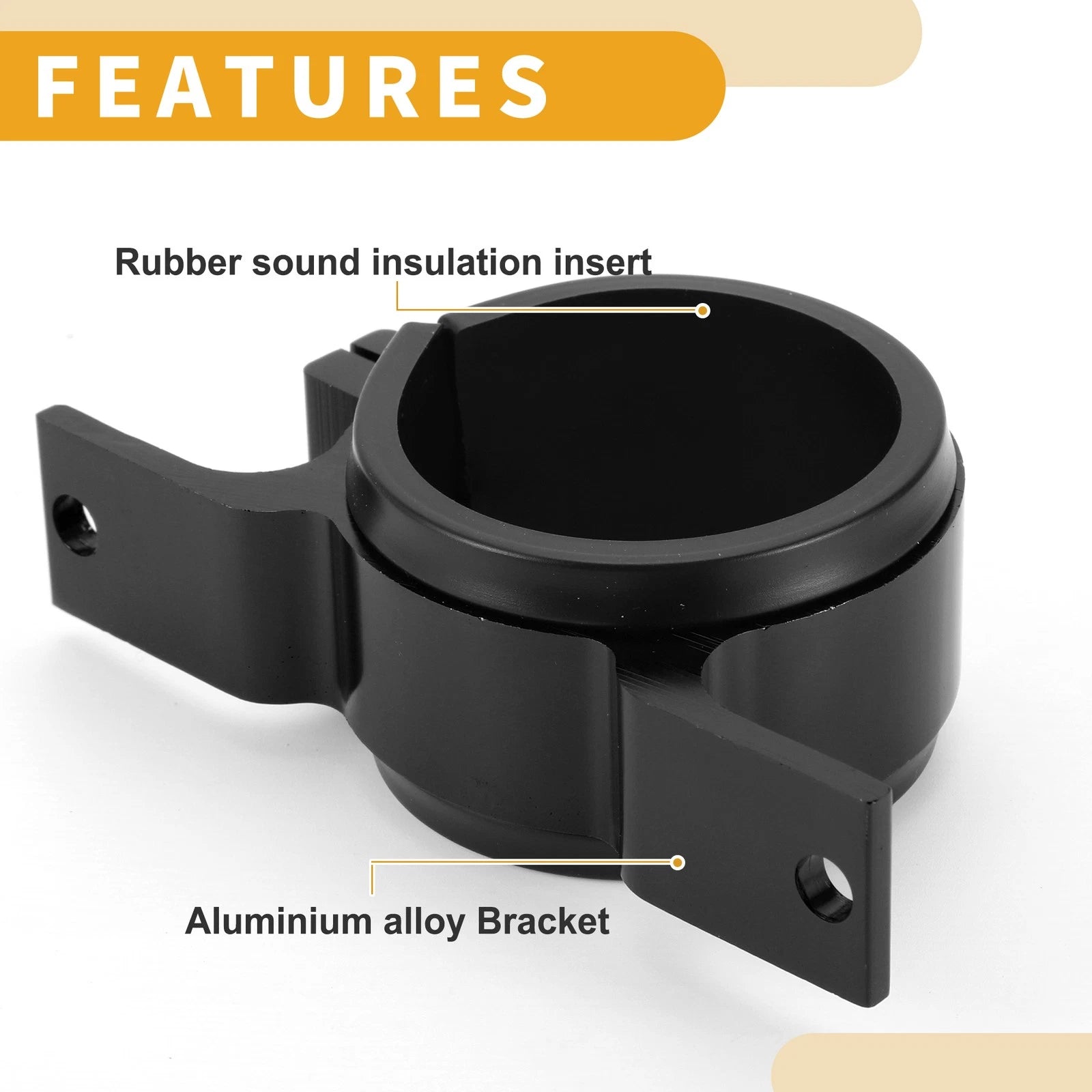 Fuel Filter Mounting Bracket for Universal Applications (58mm) - Aluminum Black