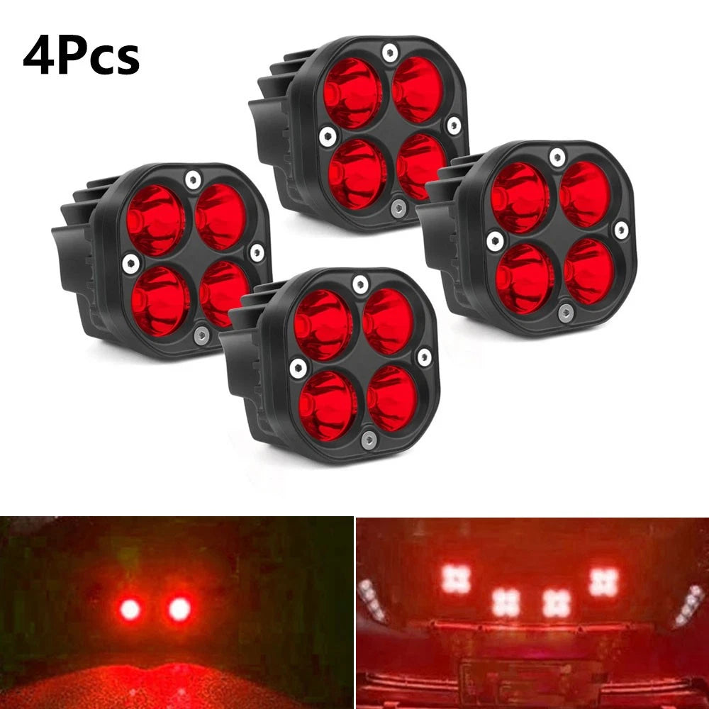 4Pcs 3" LED Work Light Spot Flood Cube Pods for Truck