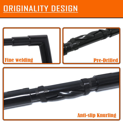 12" Prewired 1.5" Ape Hanger Handlebar for Harley Road King FLHR FLHRC (2014–2015)