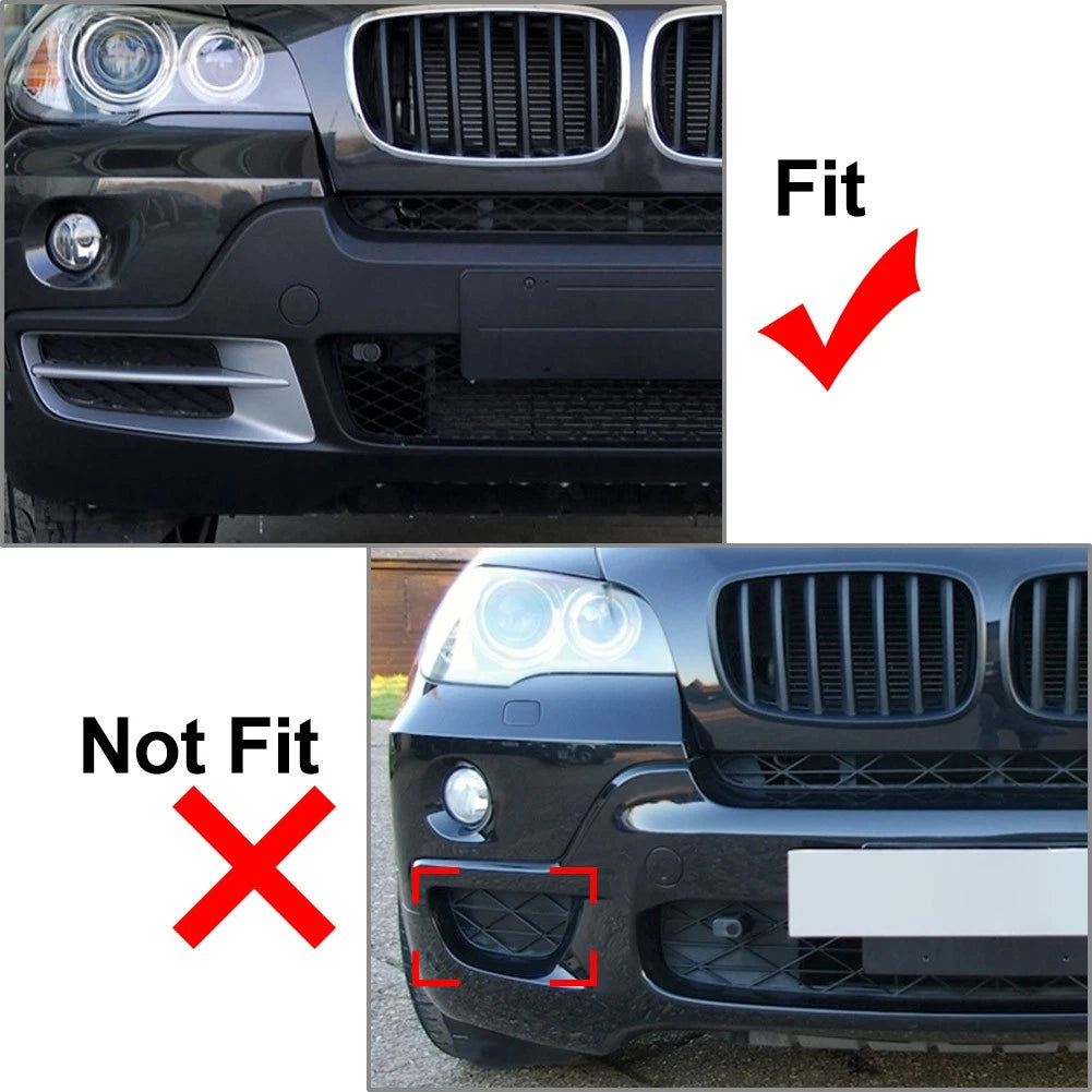 Fog Light Grill Trim for BMW X5 E70 (2007–2010) Right Side, Black, ABS