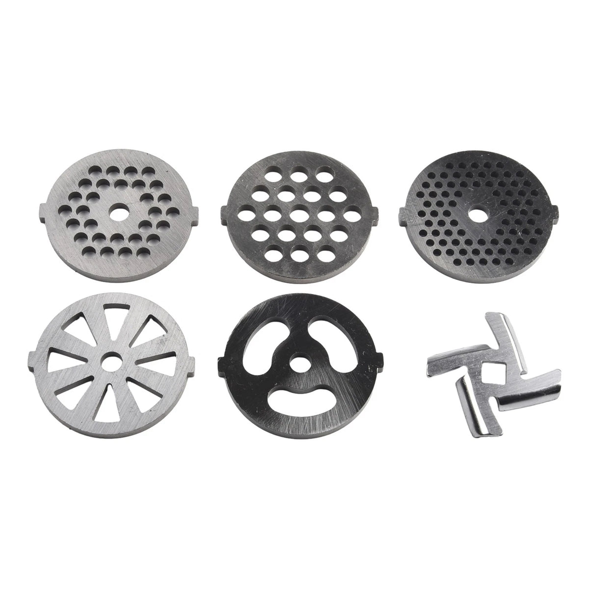 6X Stainless Steel Meat Grinder Plates & Blades Accessories