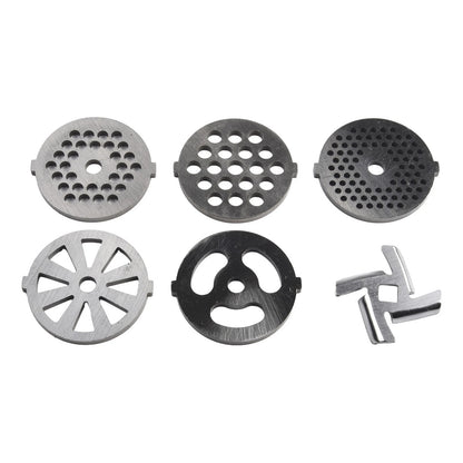 6X Stainless Steel Meat Grinder Plates & Blades Accessories