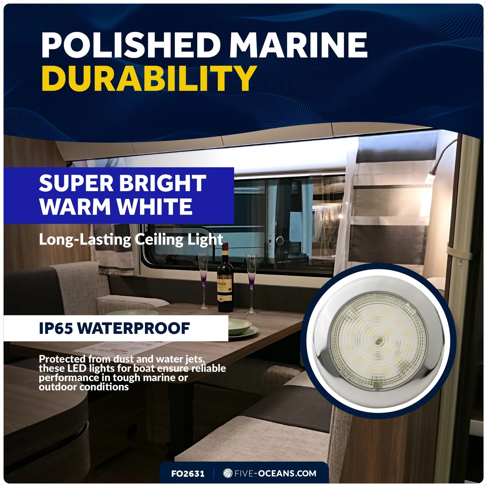 LED Interior Dome Light for Various Vehicles (12V)