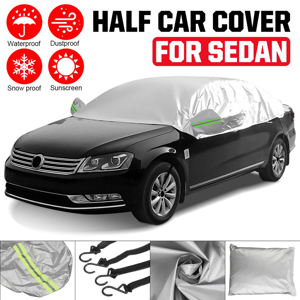 All Weather Half Body Cover for Car Sedan (UV, Rain, Snow, Dust Resistant)