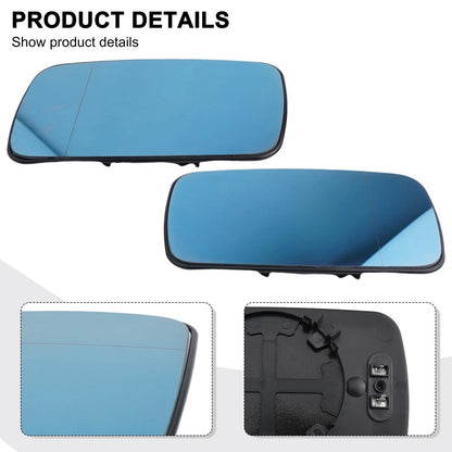 2X Rearview Mirrors for BMW E39 E46 320i (Blue Glass)