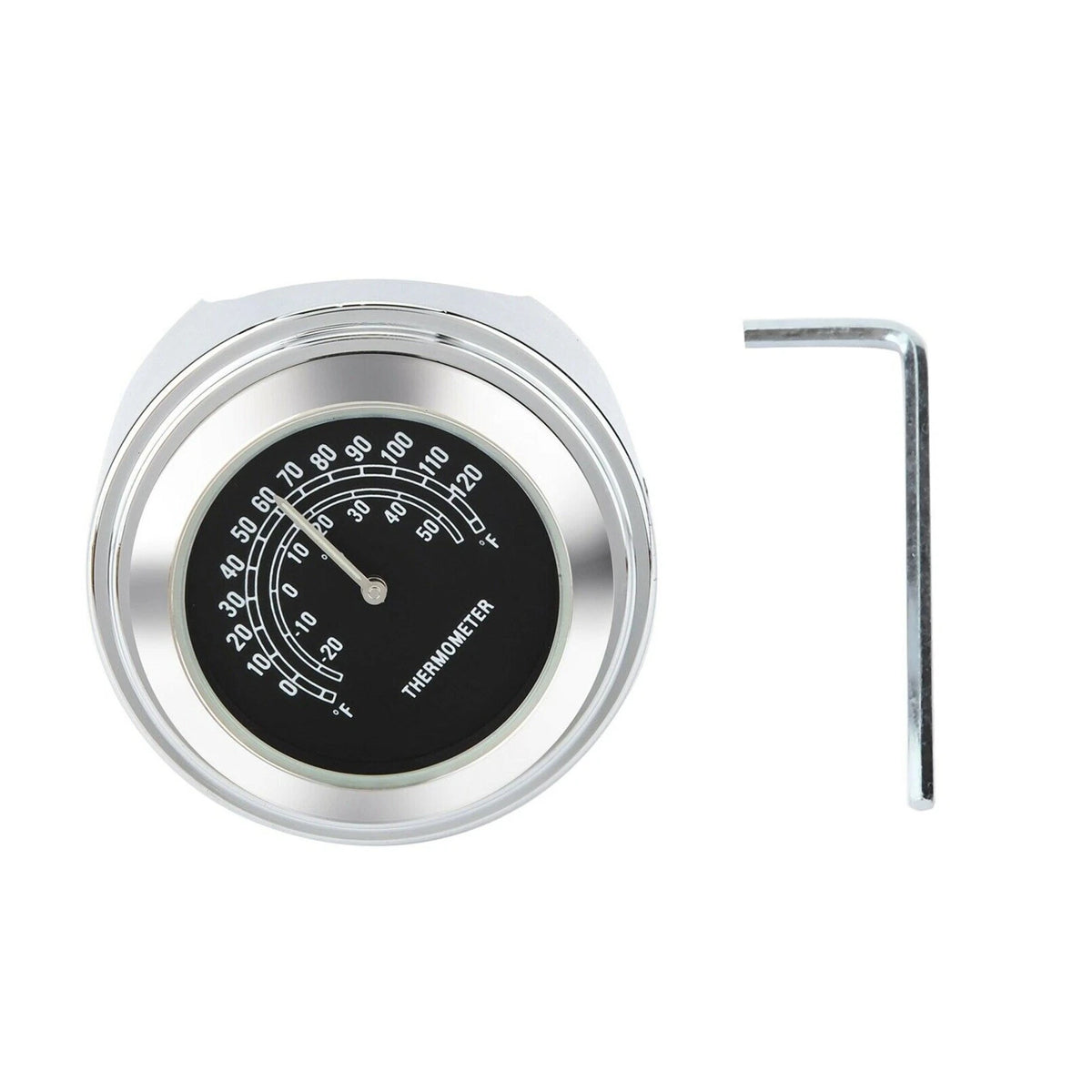Chrome Waterproof Handlebar Mount Thermometer for Universal Motorcycle