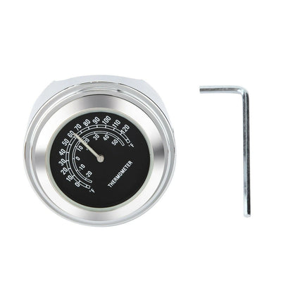Chrome Waterproof Handlebar Mount Thermometer for Universal Motorcycle