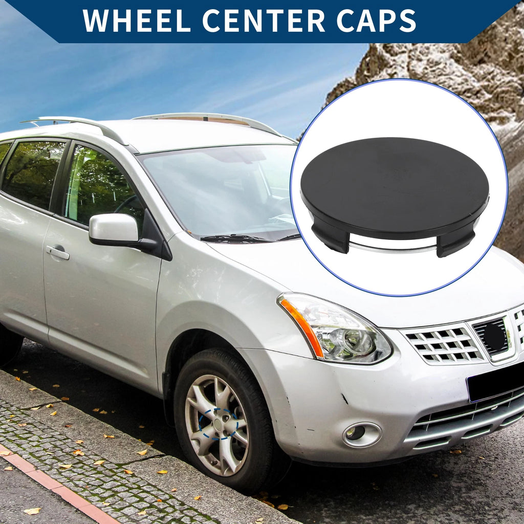 Wheel Center Caps for Universal Vehicles (65mm/2.56") - Black