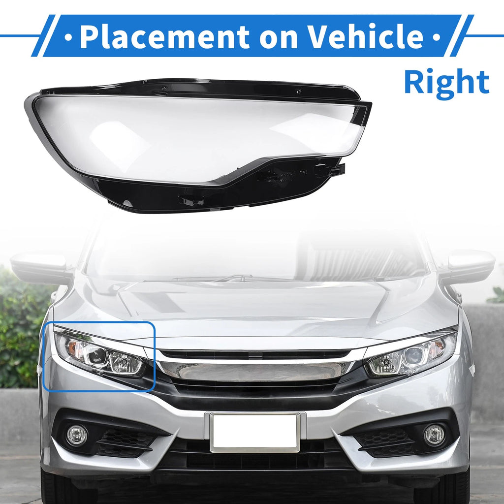 Headlight Lens Cover Front Right Replacement for Audi A6 (2012–2014)