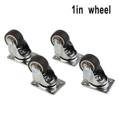 Set of 4 Rubber Caster Wheels for Moving Accessories (25mm)