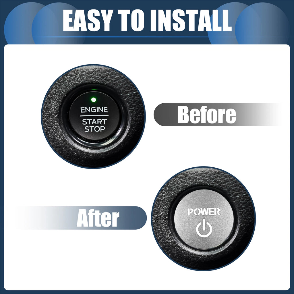 Engine Start Stop Button Cover for Honda Vezel RV Series (2014–2021) Silver Tone