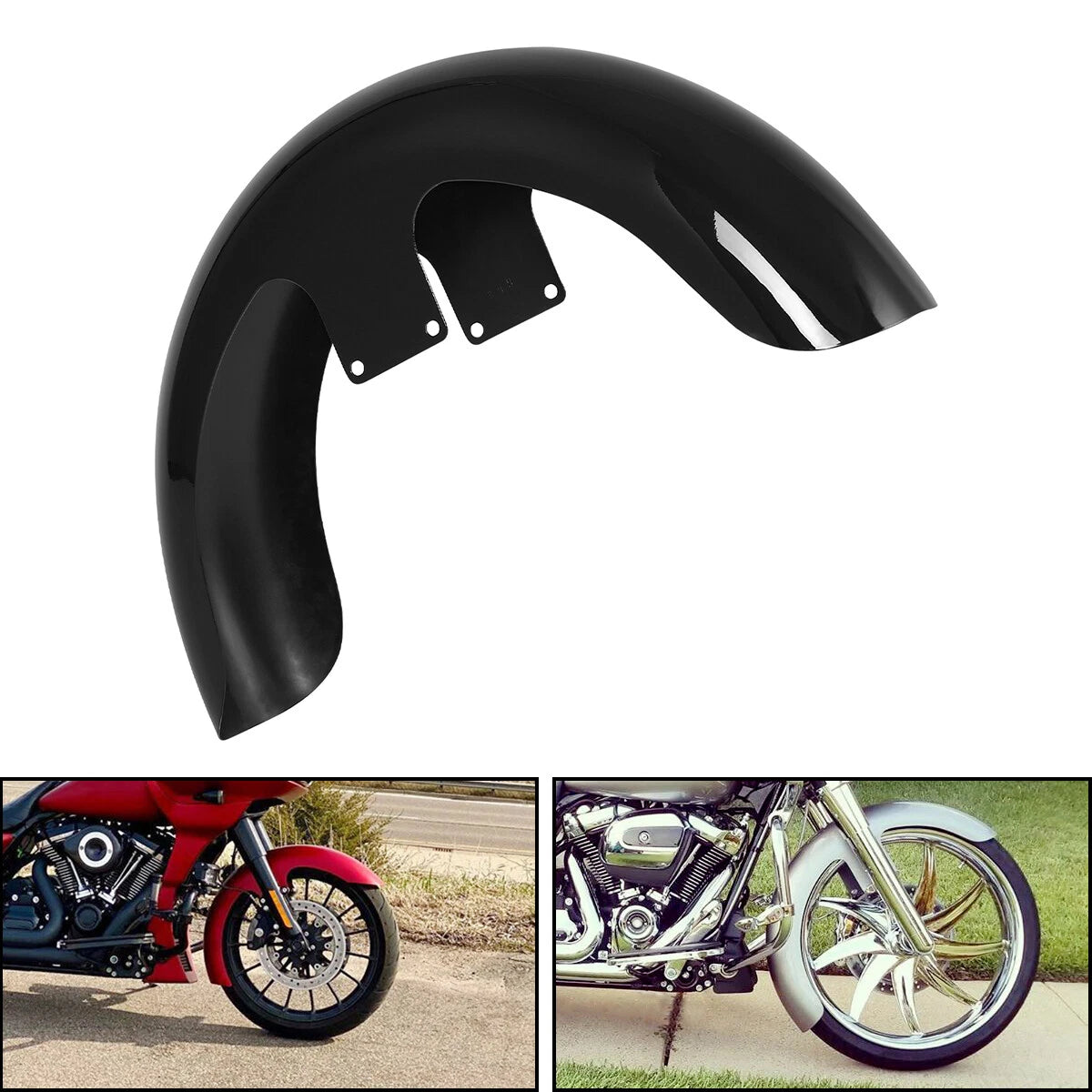 21" Painted Black Front Fender for Harley Davidson Touring (2014–2023)