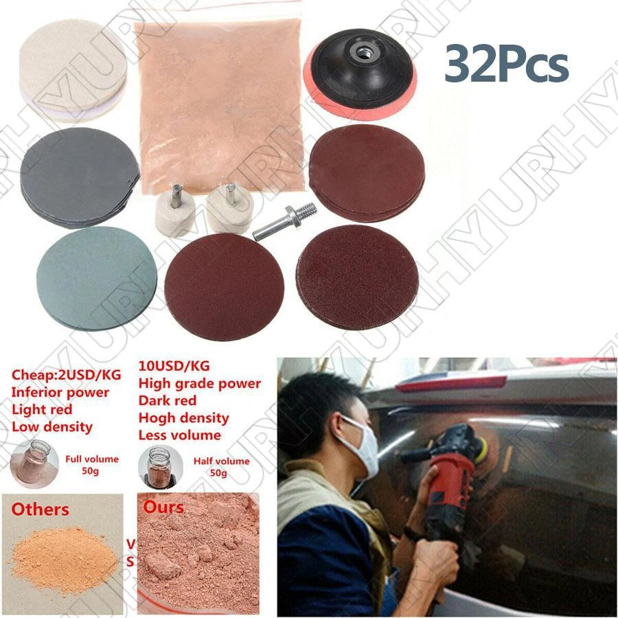 32Pcs Window Polishing Kit for Automotive Scratch Removal