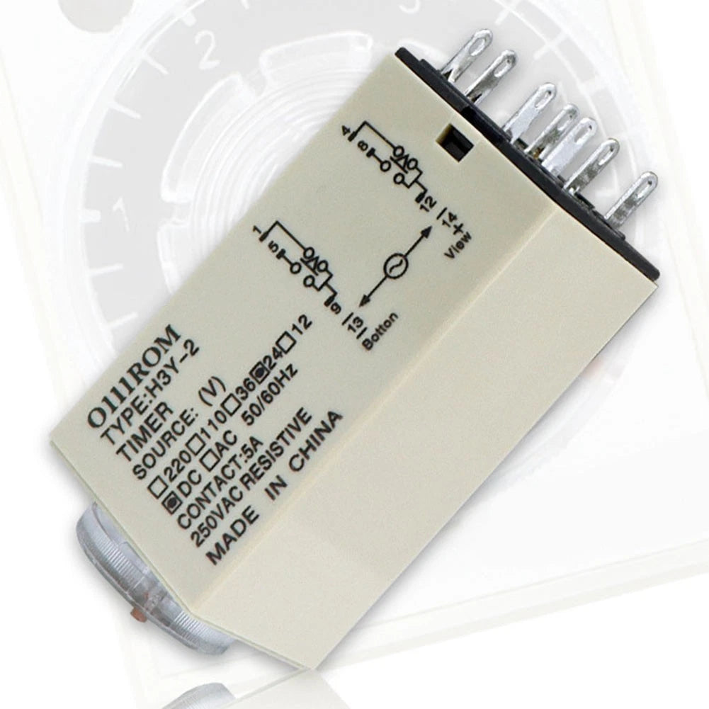 H3Y-2 Power-on Delay Timer Relay for AC220V DC24V (8 Pins, 2 NO)
