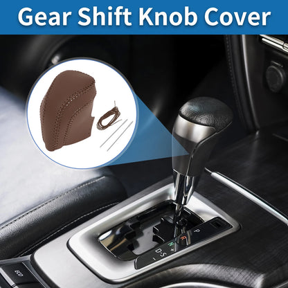 Gear Shift Knob Cover Replacement for Toyota Camry (2018–2024) Brown Faux Leather