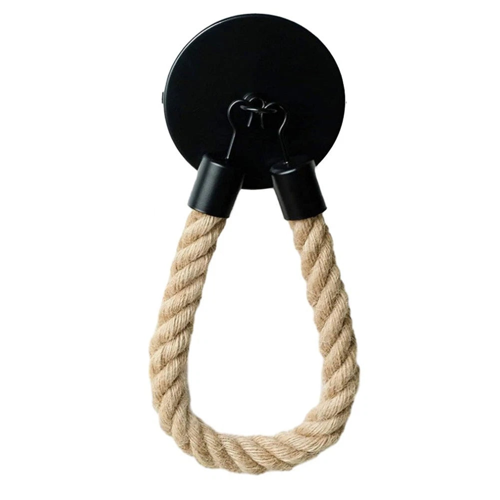 Rustic Hemp Rope Toilet Paper Holder for Bathroom (Wall Mounted)