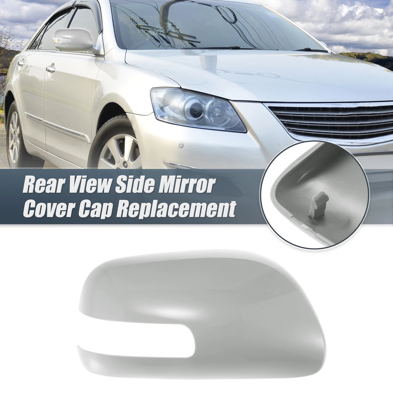 Right Side Mirror Cover Cap Replacement Gray for Toyota Camry (2006–2011)