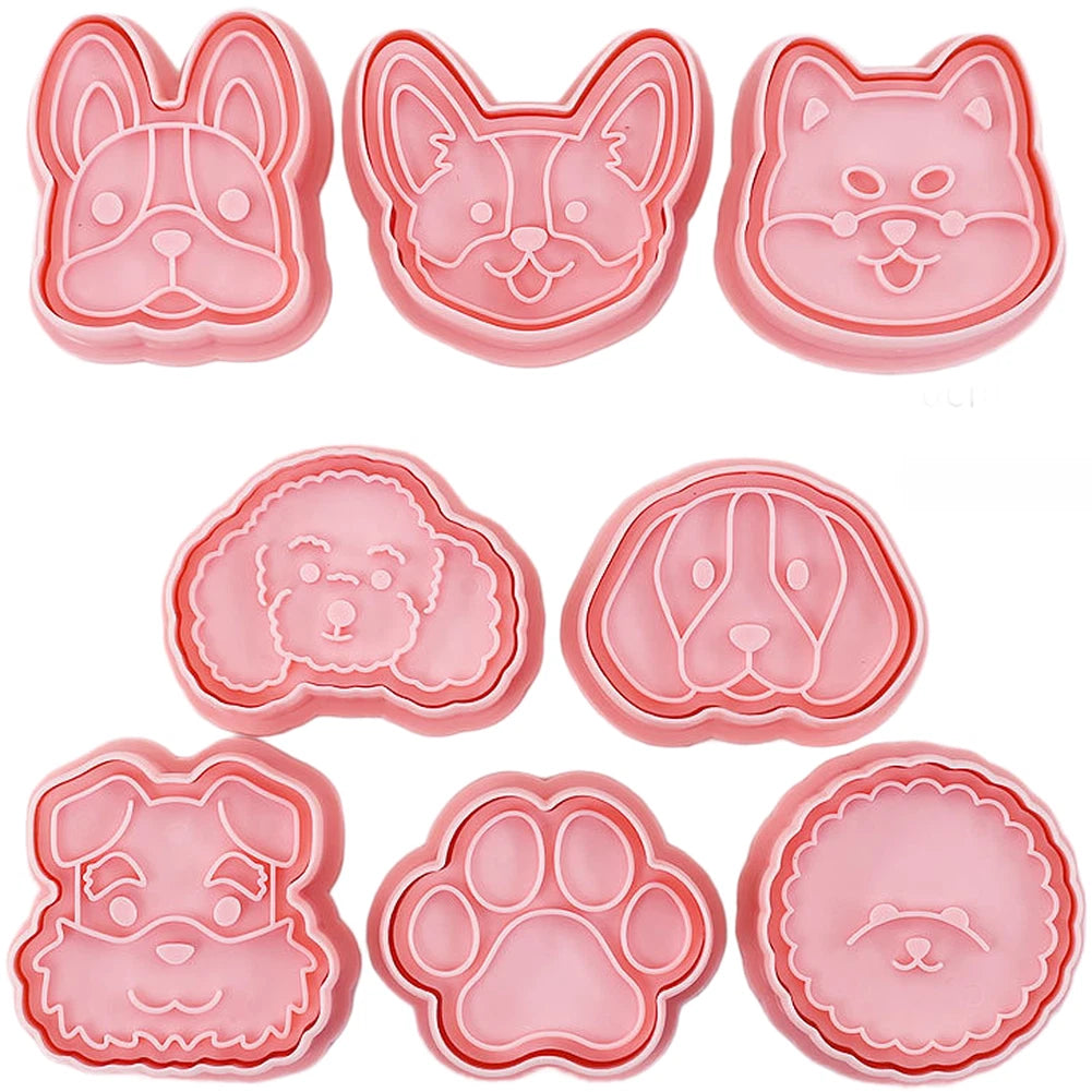 8pc Dog Themed Biscuit Cutters Set for Baking Tool Kit