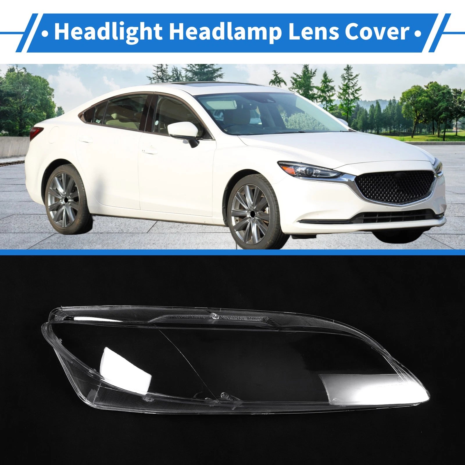 Headlight Lens Cover for Mazda 6 (2003–2008) PC Clear