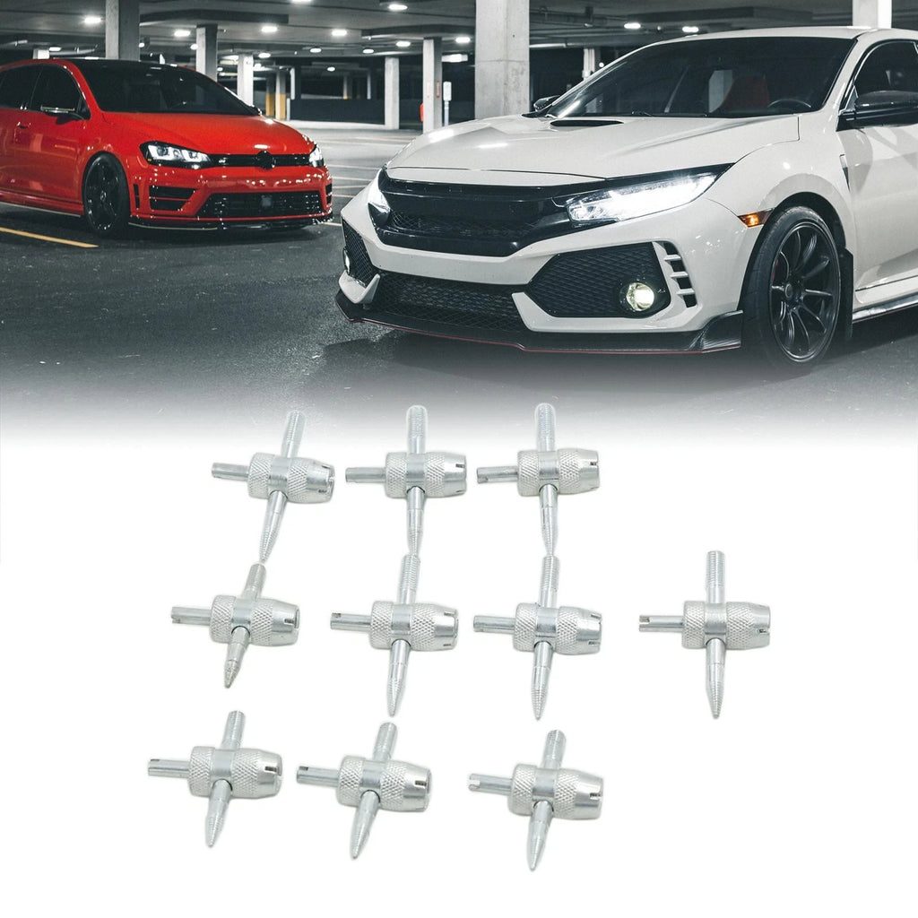 4 Way Tyre Valve Stem Core Remover Tool Kit for Car and Bike (10 Pack)