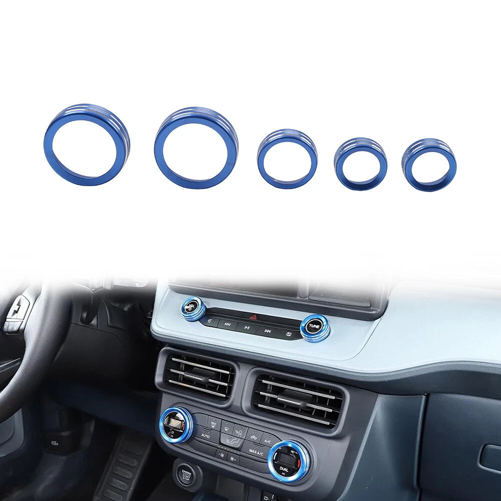 AC headlight radio switch knob ring for Ford Maverick (2022–2023) Blue