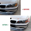 2X Gloss Black Headlight Eye Lids for BMW 3-Series E46 (1998–2004)