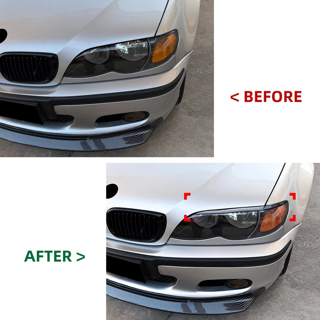 2X Gloss Black Headlight Eye Lids for BMW 3-Series E46 (1998–2004)