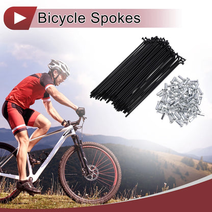 Bicycle Spokes Set 13G 125mm Carbon Steel Black for 20 Inch Wheel (1970–1980)