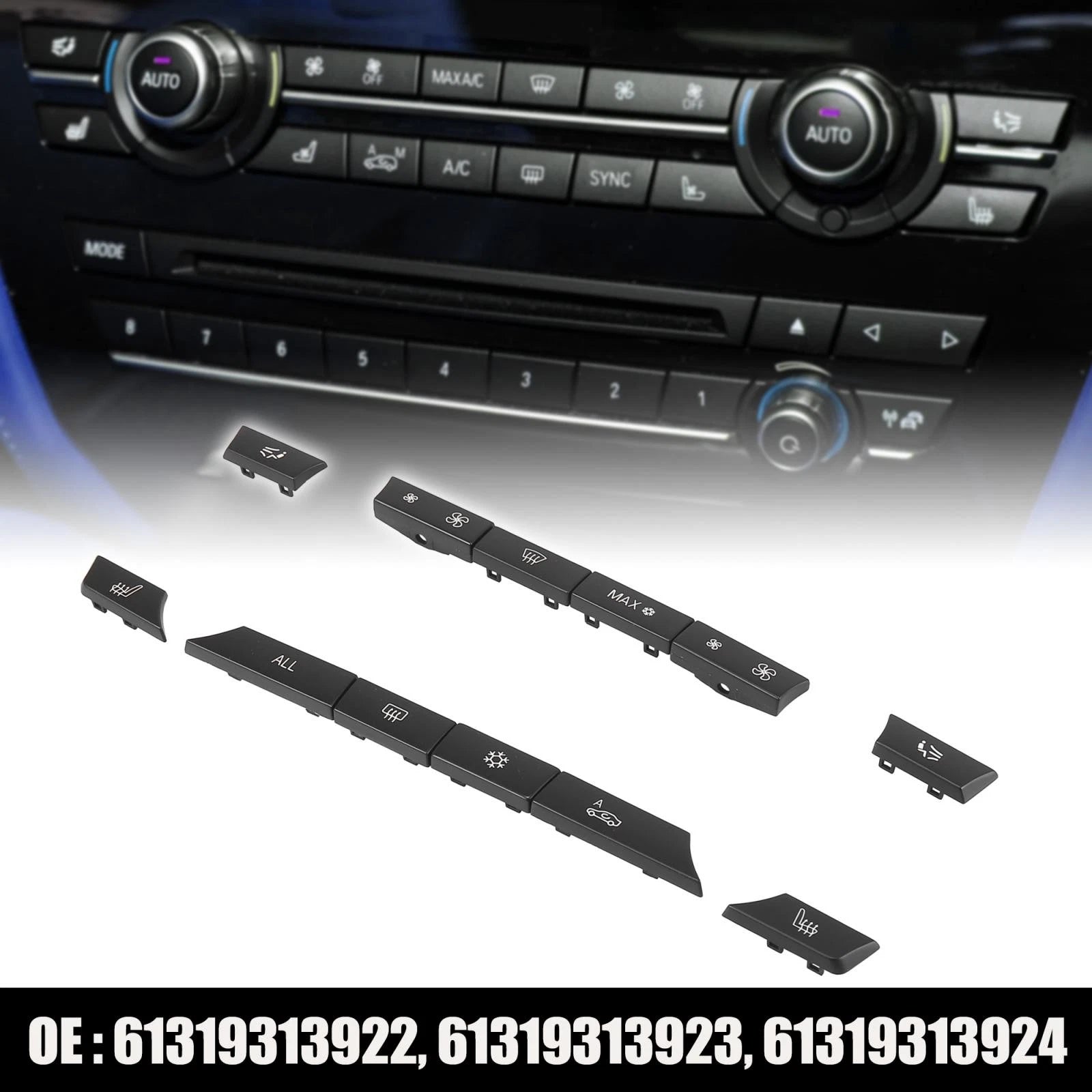 12pcs Air Conditioning Control Switch Button Caps for BMW 5 6 7 (2011–2019)