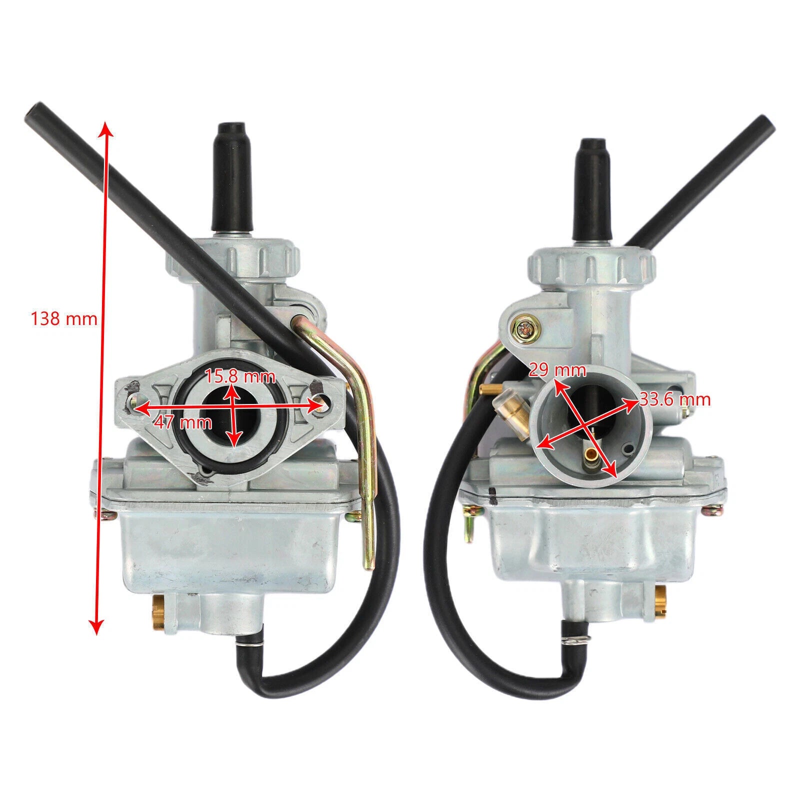 PZ16 16mm Carburetor for ATV Dirt Bike Go Kart (50cc–110cc)