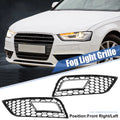 Pair Front Bumper Fog Light Mesh Grille Cover for Audi A4 B8.5 (2013–2016) Chrome
