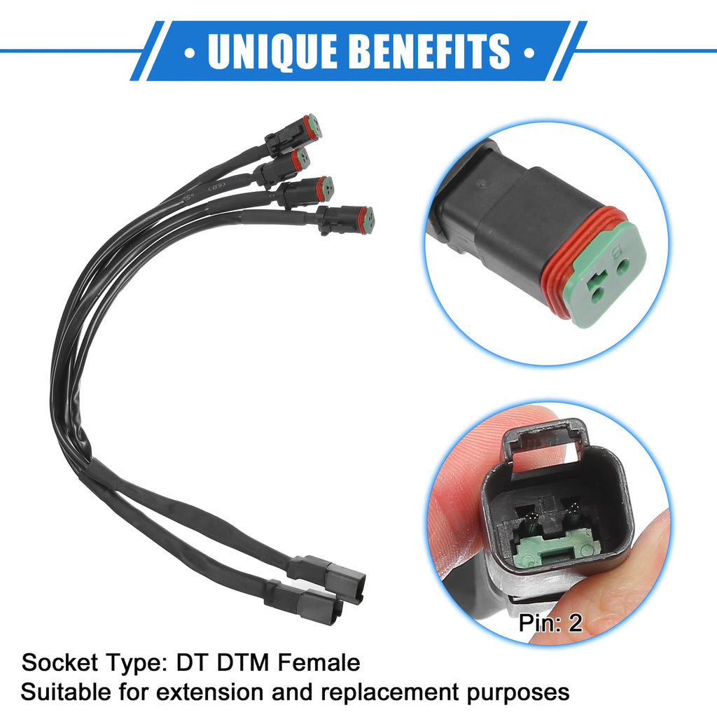 2X DTM Female Connector Socket for LED Wiring for Car (Compatible Models)