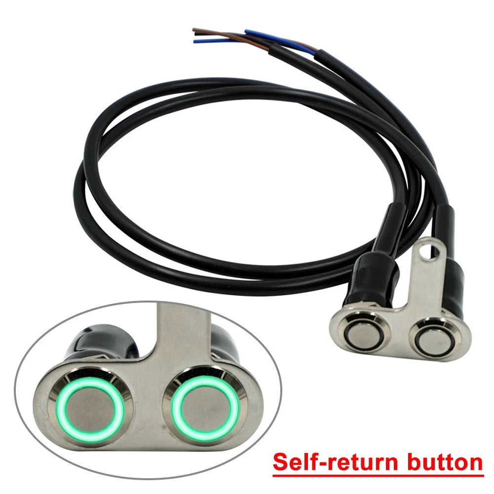 LED Switch Handlebar Adjustable Mount Waterproof for Universal Right Green