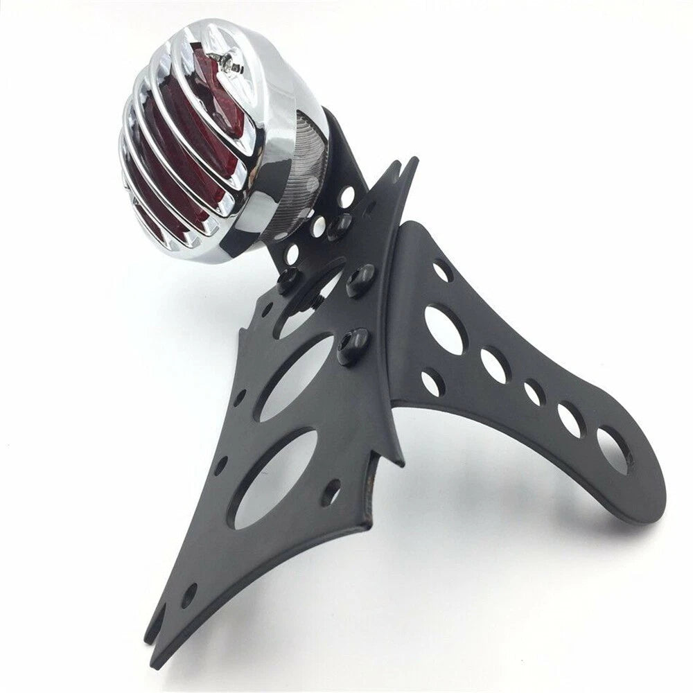 License Bracket & Chrome LED Tail Light for Harley Touring Bobber