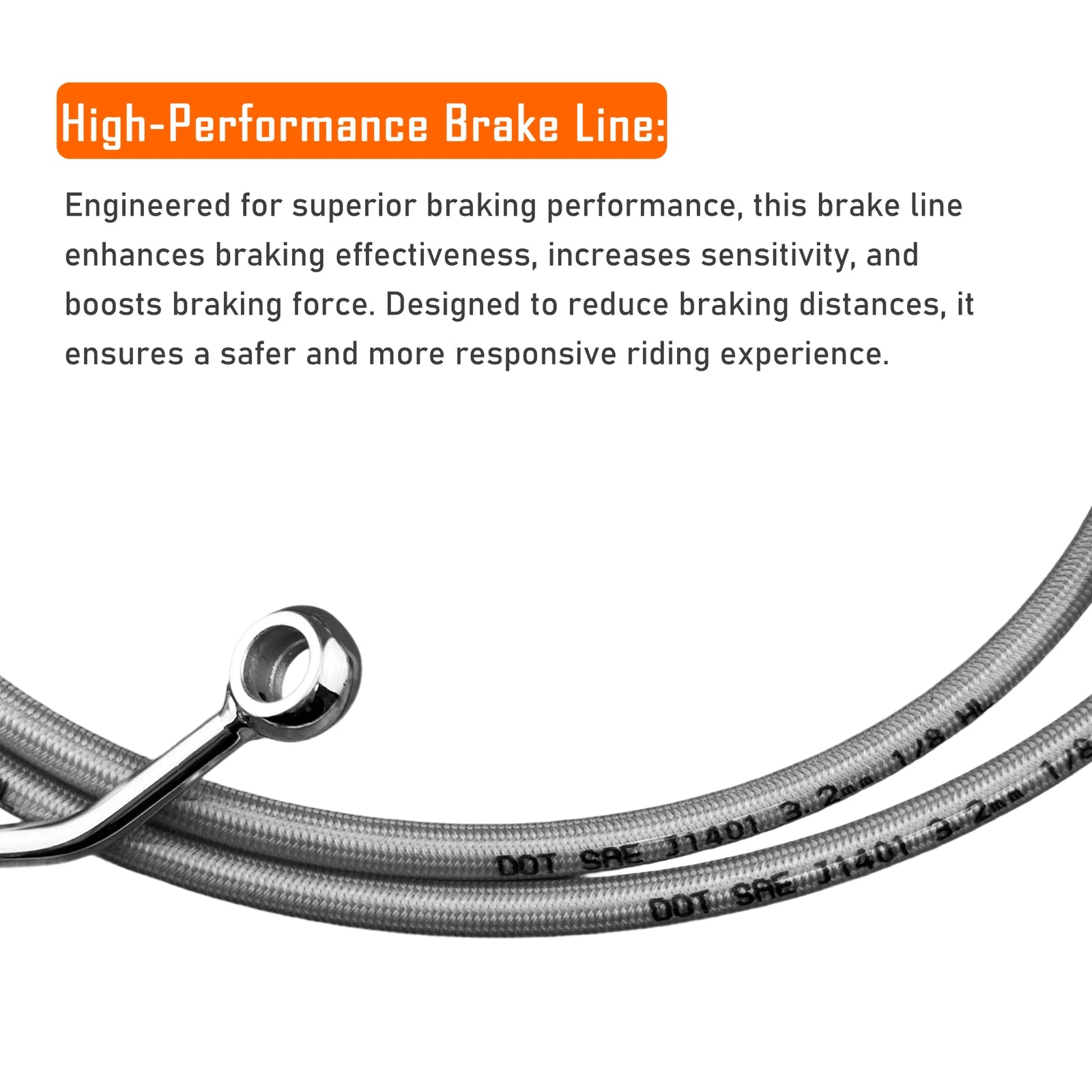 16" Chrome Stainless Brake Line Kit for Harley Softail (2016–2017)