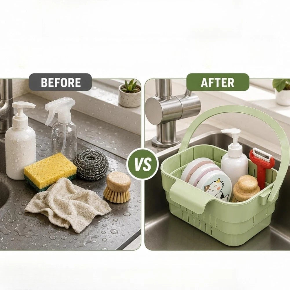 2pc Sink Drain Basket with Removable Cover for Easy Cleanup