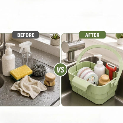 2pc Sink Drain Basket with Removable Cover for Easy Cleanup