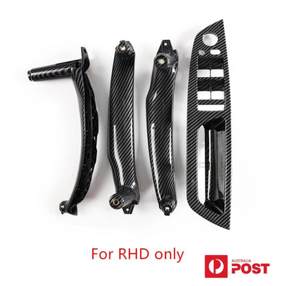 Set of 4 Carbon Fiber Window Switch Panel Door Pull Handle Kit for RHD Only