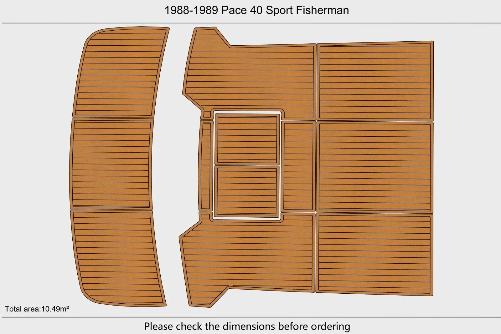 EVA Pads for Pace 40 Sport Fisherman (1989) - Cockpit Swim Platform