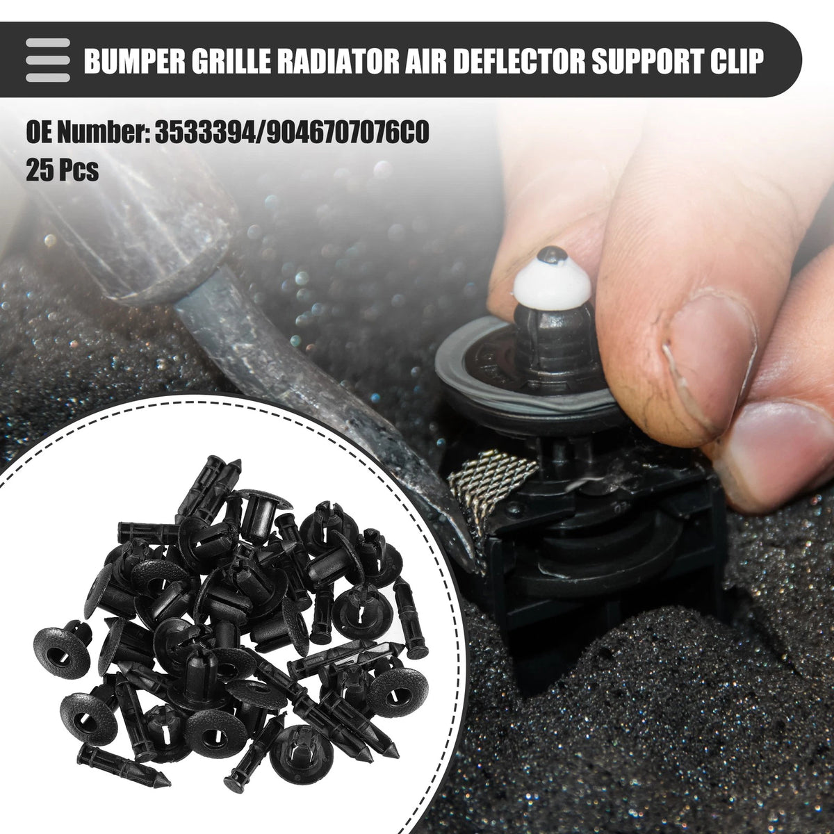 25 Pcs Bumper Grille Radiator Air Deflector Support Clip for Volvo
