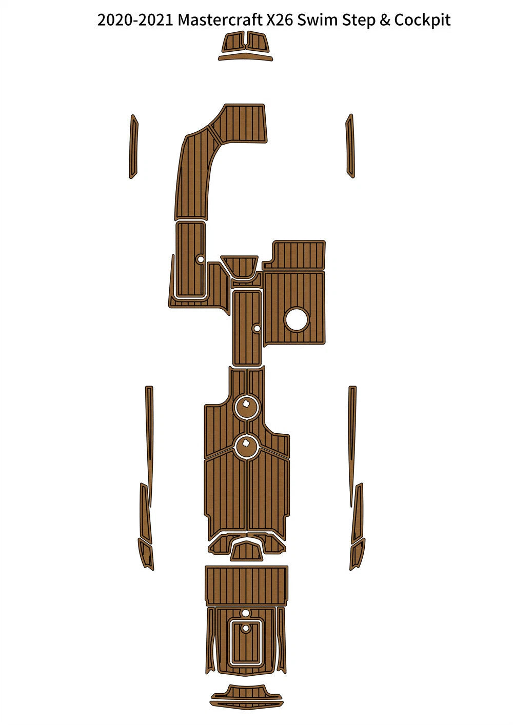 EVA Foam Teak Flooring Cockpit Pad for Mastercraft X26 (2020–2021)