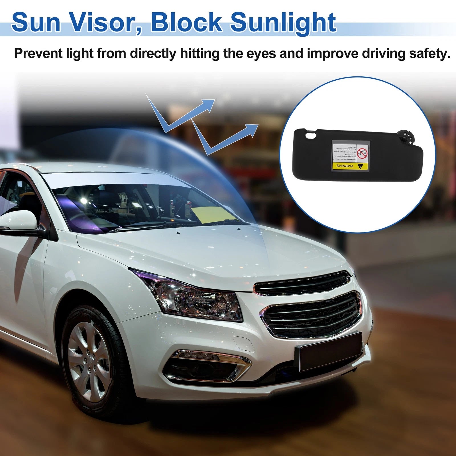 Left Side Sun Visor Replacement for Chevrolet Cruze (2011–2019) Black