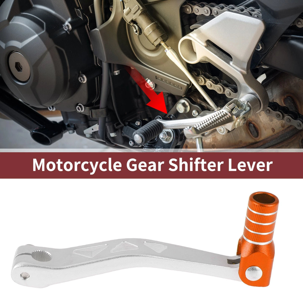 Folding Gear Shifter Levers for Yamaha TTR 50cc (2000–2023) - Silver, Orange