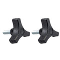Black Plastic Knob Three Prong Handle with 51618 Thread Insert (2 Inch)