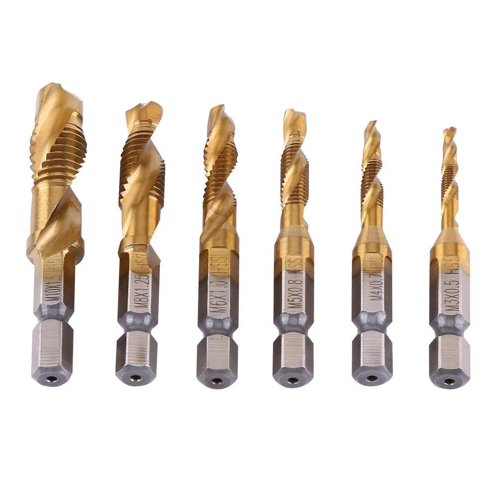 6x M3-M10 HSS Metric Tap Hex Shank Bit