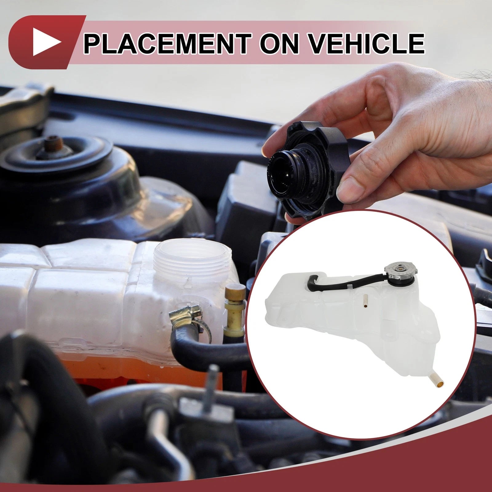 Coolant Expansion Overflow Tank with Cap for Dodge Charger (2015–2020)