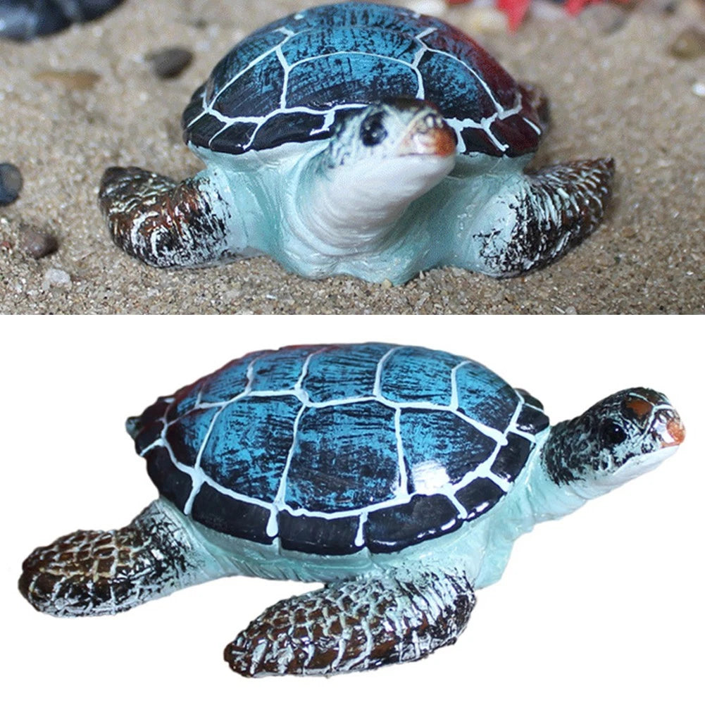 Resin Sea Turtle Miniature Figurine for Home Decor