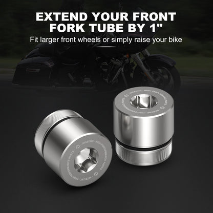 1" Front Fork Tube Extensions for Harley Street Glide FLHX, Tri Glide FLHTCUTG (2014–2023)