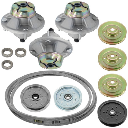 Spindle Assembly Replacement w Pulley Deck and Belt for John Deere Z425 (2011–2016)